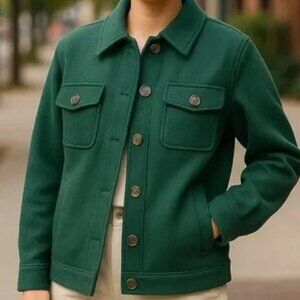 Joie Emerald Green Wool Barn Jacket Shacket Size 1X *NWT*